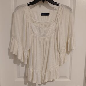 Polo by Ralph Lauren Women's Cream Ruffle Blouse